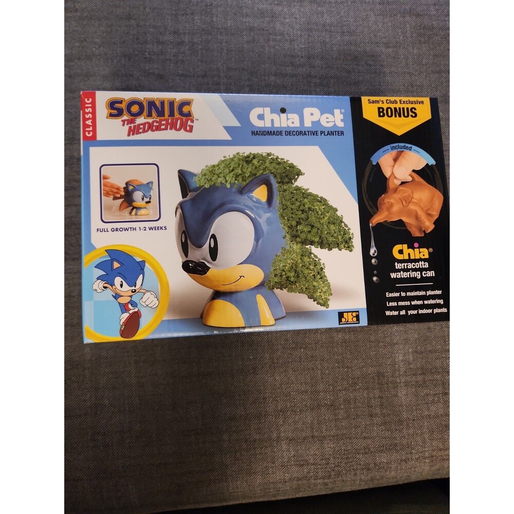 Sonic the Hedgehog Chia Pet Planter Special Set comes w/ terracotta watering can